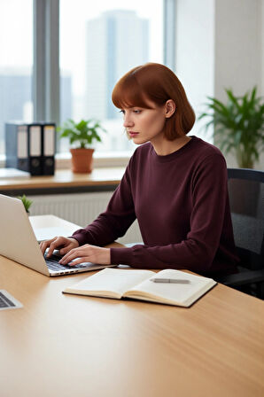 Kadın Düz Bisiklet Yaka Ekru Triko Kazak Regular Kalıbı ile Kışa Özel Şık ve Konforlu Kaliteli