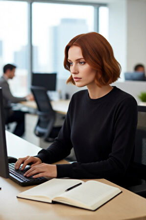 Kadın Düz Bisiklet Yaka Ekru Triko Kazak Regular Kalıbı ile Kışa Özel Şık ve Konforlu Kaliteli