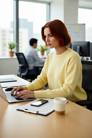 Kadın Casual Günlük Bisiklet Yaka Oversize Düşük Kol Triko Kazak Rahat Ve Şık Bir Parça Kaliteli