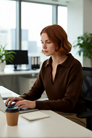 Kadınların Gardırobuna Özel Tek Plaka Triko Kazak Oversize Rahat Polo Yaka Günlük Şıklık Kaliteli