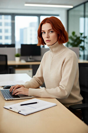 Kadın Standart Kol Regular Kalıp Orta Kalınlık Dik Yaka Fermuarlı Triko Kazak Kış Kombinleri