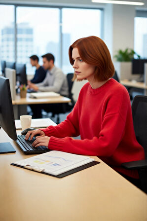 Kadın Casual Şık Oversize Kalın Triko Kazak Bisiklet Yaka Rahat Uzun Boy Soğuk Havalar Kaliteli