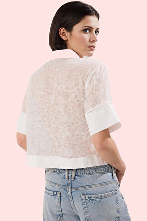 Kadın Reglan Kol Truvakar Gömlek Dokuma Kumaş Yaz Günlük Kombinler Hafta Sonu Modern Tasarım