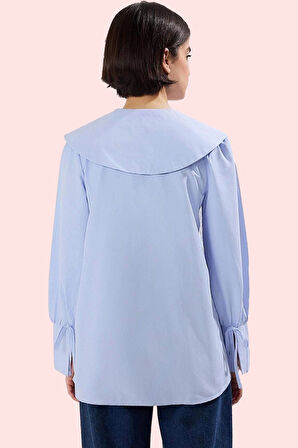 Kadın Pamuk Terrycotton Kumaş Gömlek Bağcıklı Manşet Günlük Kullanım Yaz Aylarının Vazgeçilmezi