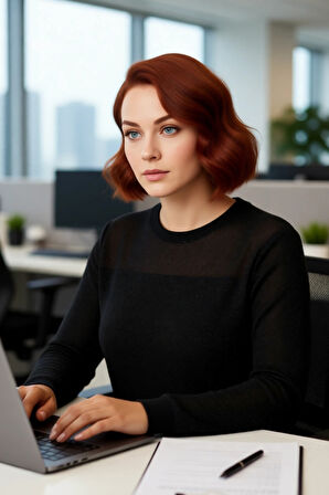 Kadın Bodycone Kesim Uzun Kol Bisiklet Yaka Fitilli İnce Triko Kazak Gün Boyu Rahatlık Sağlar