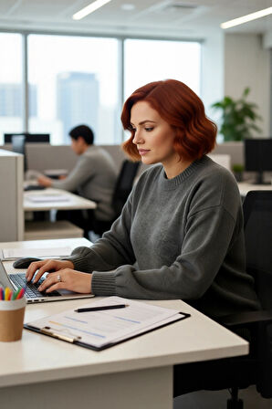 Kadın Şık Regular Kalıp Triko Kazak Polo Yaka Ve Taş Detaylı Düşük Kol Tasarımıyla Kışa Hazır