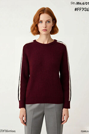 Kadın Geniş Kalıp Bisiklet Yaka Reglan Kol Triko Kazak Soğuk Günlerde Rahat ve Tarz Bir Giyim