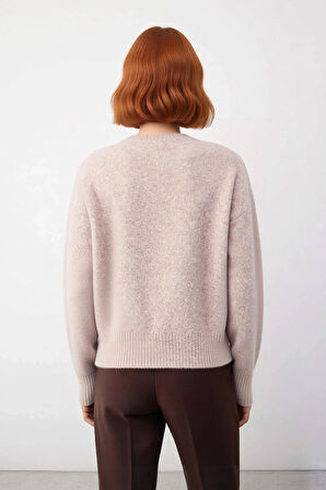 Kadın Regular Kalıp Uzun Kol Triko Kazak Bisiklet Yaka Kış Sezonu İçin Günlük Şıklık Kaliteli