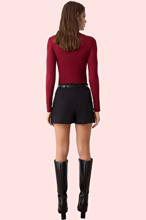 Kadın Yüksek Bel Mini Şort Etek 87% Polyester 13% Elastan Günlük Yaz Aylarının Vazgeçilmezi