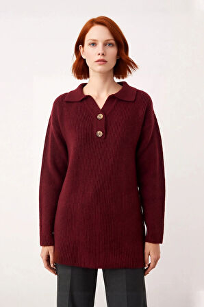 Kadın Polo Yaka Selanik Triko Kazak Rahat Regular Kalıp Kışlık Soğuk Havalar İçin İdeal Seçim