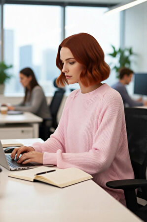 Kadın Uzun Kesim Bisiklet Yaka Reglan Kol Selanik Dokuma Örgü Detaylı Akrilik Triko Kazak Kaliteli