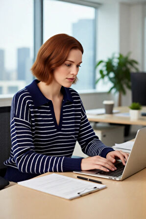 Kadınların Gardırobuna Özel Tek Plaka Triko Kazak Oversize Rahat Polo Yaka Günlük Şıklık Kaliteli