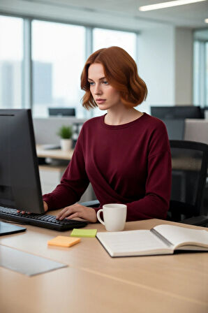 Kadınlara Özel Uzun Kollu İnce Triko Kazak Fitted Kesimiyle Günlük ve İş Hayatında Şıklık Kaliteli