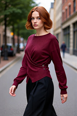 Kadınlara Özel Uzun Kollu İnce Triko Kazak Fitted Kesimiyle Günlük ve İş Hayatında Şıklık Kaliteli