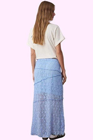 Kadın Yazlık Örme Etek Maxi Boy A Line Kalıp Rahat Günlük Hafta Sonu Yaz Aylarının Vazgeçilmezi