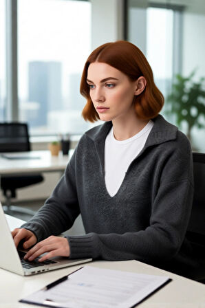 Kadın Yumuşak Dokulu Triko Kazak Oversize Kesim Standart Kol Apaş Yaka İle Modern Kışlık Şıklık