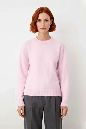 Kadın Modern Oversize Triko Kazak Bisiklet Yaka Düşük Kol Rahat Ve Şık Görünüm Sağlar Kaliteli