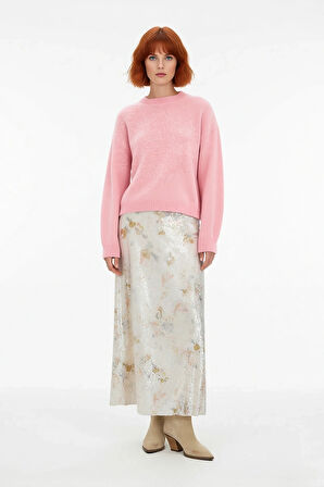 Kadın Bisiklet Yaka Oversize Kalıp Düşük Kol Triko Kazak Rahat ve Şık Kış Kombinleri İçin Kaliteli