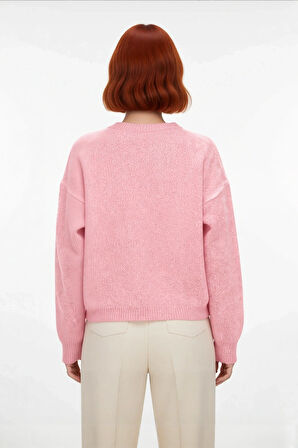 Kadın Bisiklet Yaka Oversize Kalıp Düşük Kol Triko Kazak Rahat ve Şık Kış Kombinleri İçin Kaliteli