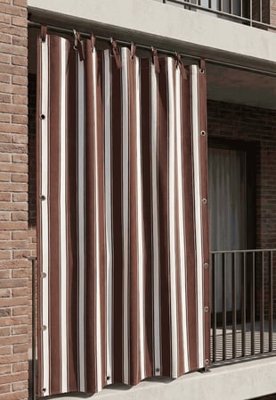 CEYLAN Home 4 Tarafı Kuş Gözlü Bahçe Brandası | Dış Mekan Balkon, Garaj ve Teras Perdesi –Kahverengi