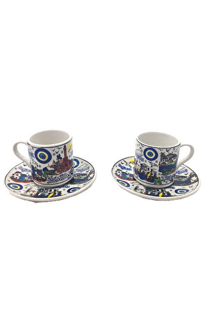 EL YAPIMI VE İZMİR TEMALI 2'Lİ FİNCAN TAKIMI