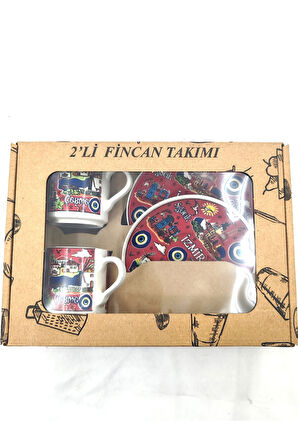 EL YAPIMI VE İZMİR TEMALI 2'Lİ FİNCAN TAKIMI