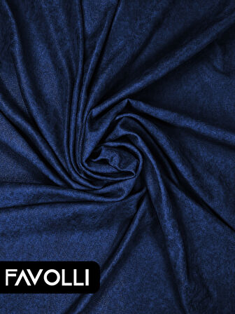 FAVOLLİ Kadife Dokulu Safir Rengi Ada Fon Perde Ekstrafor Büzgülü Dream Series