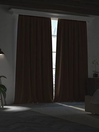 Koyu Kahverengi Blackout Karartma Perde Midnight Series