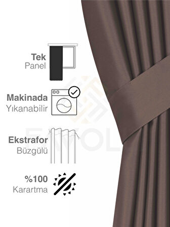 Koyu Kahverengi Blackout Karartma Perde Midnight Series