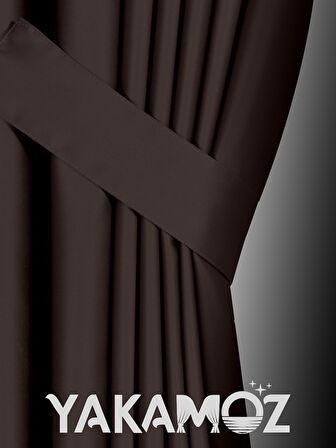 Yüksek Kalite Koyu Kahverengi Karartma Blackout Fon Perde Ekstrafor Büzgülü Tek Kanat Dark Touch Serisi