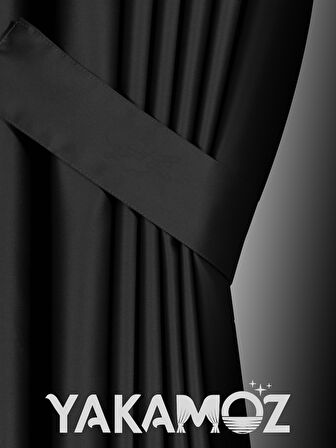 Yüksek Kalite Siyah Karartma Blackout Fon Perde Ekstrafor Büzgülü Tek Kanat Dark Touch Serisi