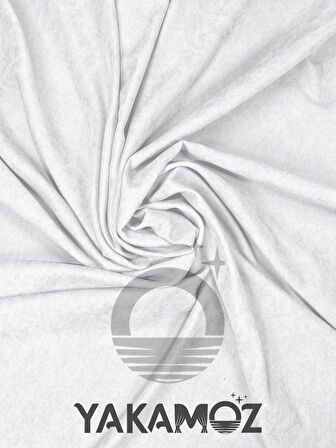 Yakamoz Kadife Görünüm Beyaz Renk Ada Fon Perde Ekstraforlu Velvet Touch Serisi