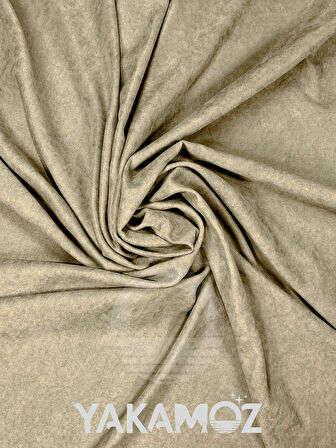 Yakamoz Kadife Görünüm Kumsal Beji Ada Fon Perde Ekstraforlu Velvet Touch Serisi