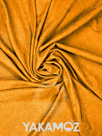 Yakamoz Kadife Görünüm Portakal Rengi Ada Fon Perde Ekstraforlu Velvet Touch Serisi