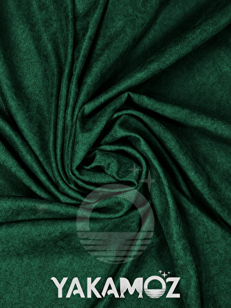 Yakamoz Kadife Görünüm Zümrüt Yeşili Ada Fon Perde Ekstraforlu Velvet Touch Serisi