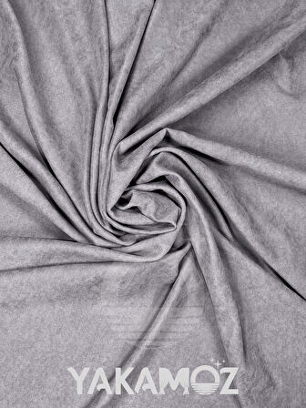 Yakamoz Kadife Görünüm Gümüş Grisi Ada Fon Perde Ekstraforlu Velvet Touch Serisi