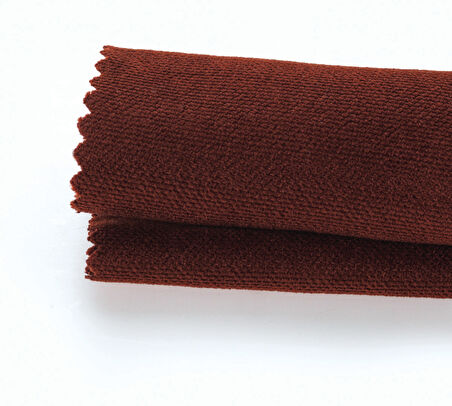 Kadife Dokulu Ekstrafor Büzgülü Kiremit Rengi Yüksek Kalite Fon Perde Tek Kanat