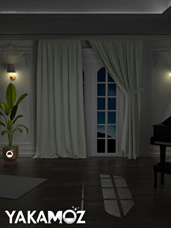 Yüksek Kalite Taş Rengi  Karartma Blackout Fon Perde Ekstrafor Büzgülü Tek Kanat Dark Touch Serisi