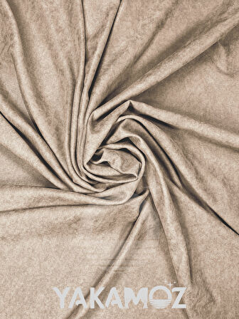 Yakamoz Kadife Görünüm Kum Beji  Ada Fon Perde Ekstraforlu Velvet Touch Serisi