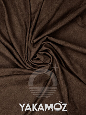 Yakamoz Kadife Görünüm Çikolata Kahvesi Ada Fon Perde Ekstraforlu Velvet Touch Serisi