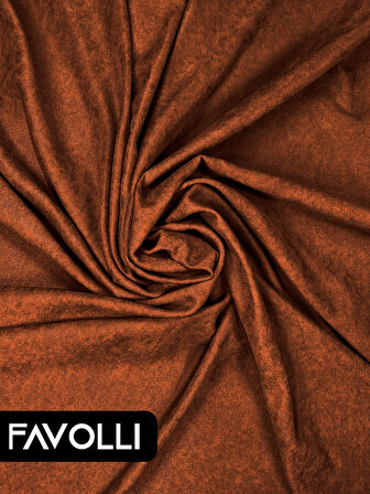 Kadife Dokulu Kiremit Rengi Ada Fon Perde Ekstrafor Büzgülü Dream Series