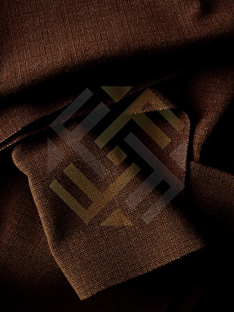 Favolli Kahverengi Pileli Keten Dokulu Fon Perde 