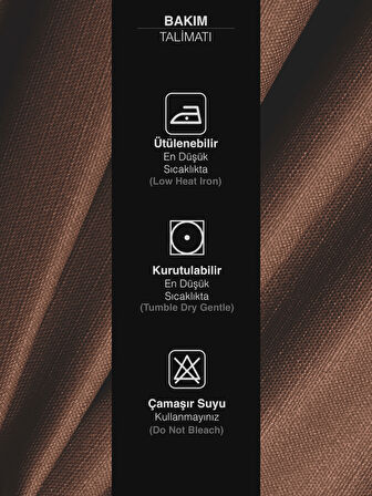 Favolli Kahverengi Pileli Keten Dokulu Fon Perde 