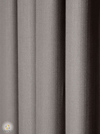 Favolli Gri Renk Pileli Keten Dokulu Fon Perde 