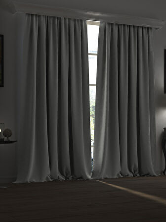 Super Blackout Serisi Taş Rengi Işık Geçirmez Ekstraforlu Fon Perde