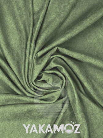 Yakamoz Kadife Görünüm Çağla Yeşili Ada Fon Perde Ekstraforlu Velvet Touch Serisi