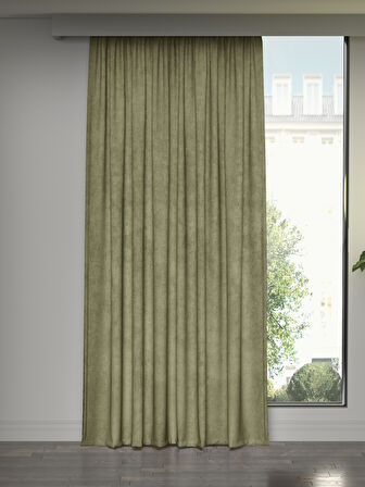 FAVOLLİ Kadife Dokulu Ada Çayı Ada Fon Perde Ekstrafor Büzgülü Dream Series