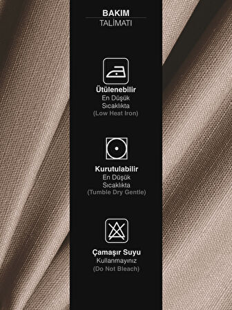 Favolli Bej Renk Pileli Keten Dokulu Fon Perde 