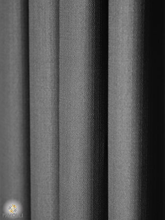 Favolli Koyu Gri Renk Pileli Keten Dokulu Fon Perde 