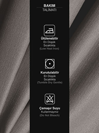 Favolli Gri Renk Pileli Keten Dokulu Fon Perde 